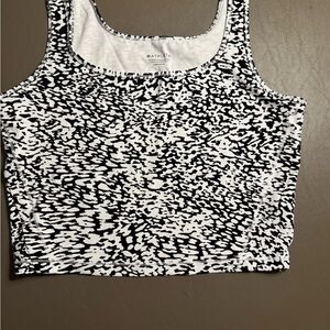 Athleta Black and White Fitted Crop Tank Top